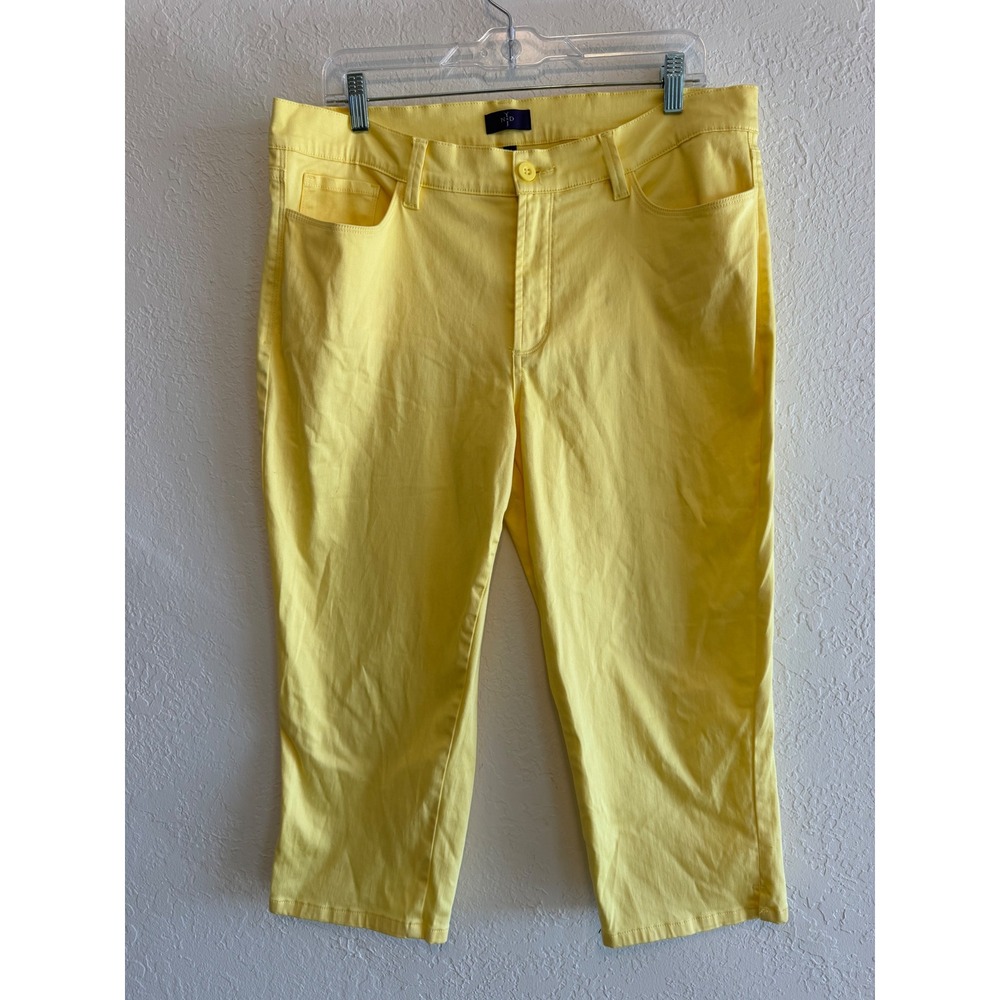 NYDJ Yellow Lift Tuck Technology Cropped Pants MORZ1563 Womens 14